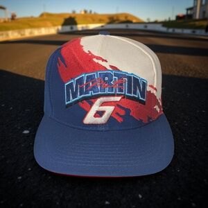 Vtg Mark Martin Valvoline Racing Logo Athletic Splash Snapback Hat